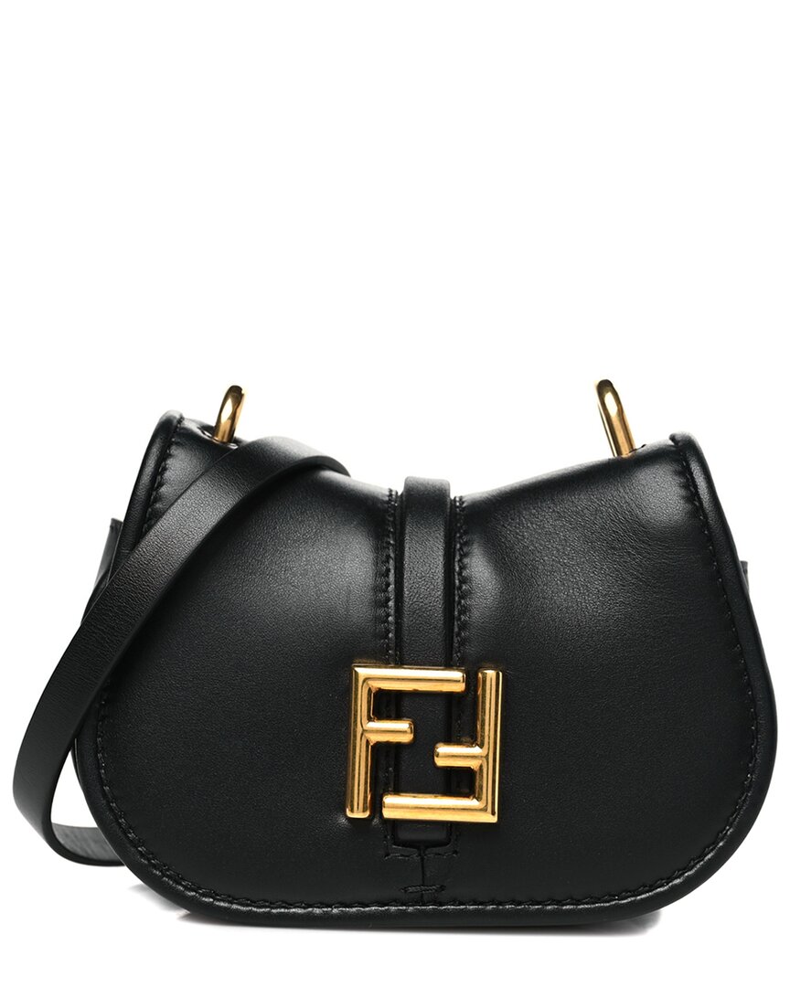 Fendi Black Vitello Brenta Leather Cher Mini  C'mon (authentic Pre-loved)