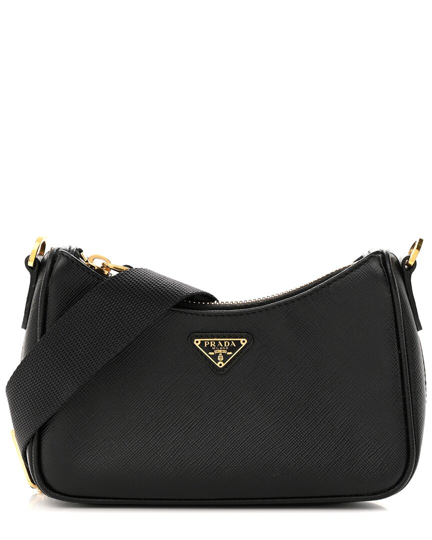 Prada Black Saffiano Leather Mini Shoulder Bag (authentic Pre-loved)