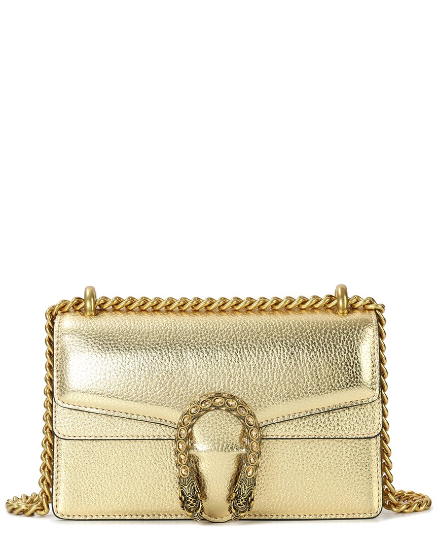 Tiffany & Fred Paris Crystal Dragon Leather Crossbody In Gold