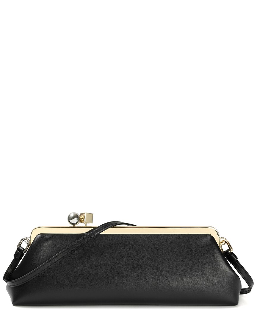Tiffany & Fred Paris Frame Leather Clutch In Black