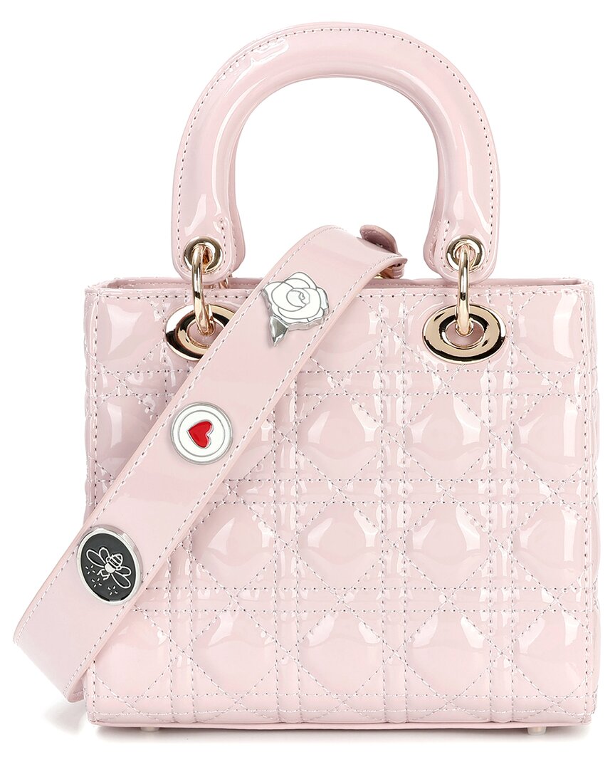 Tiffany & Fred Paris Mini Quilted Patent Satchel In Red