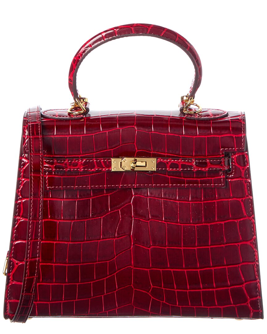 Tiffany & Fred Paris Alligator-embossed Leather Satchel In Red