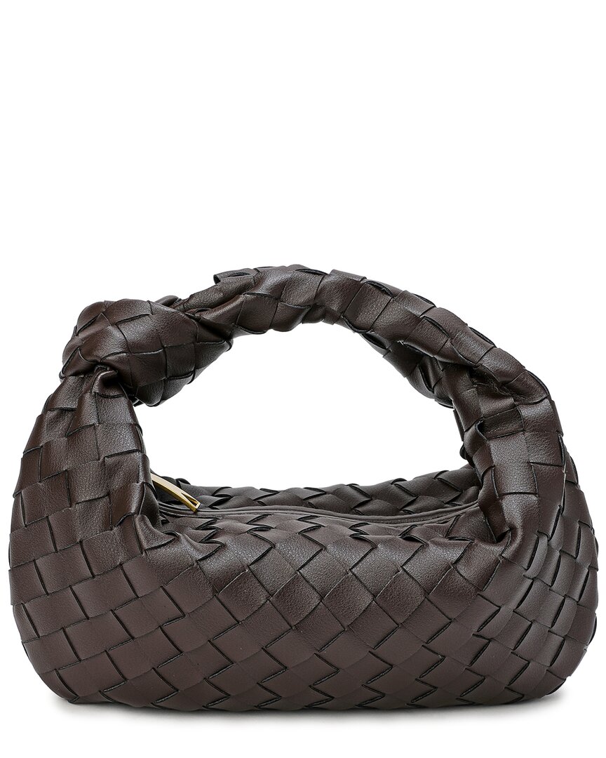 Tiffany & Fred Paris Woven Leather Pouch In Brown