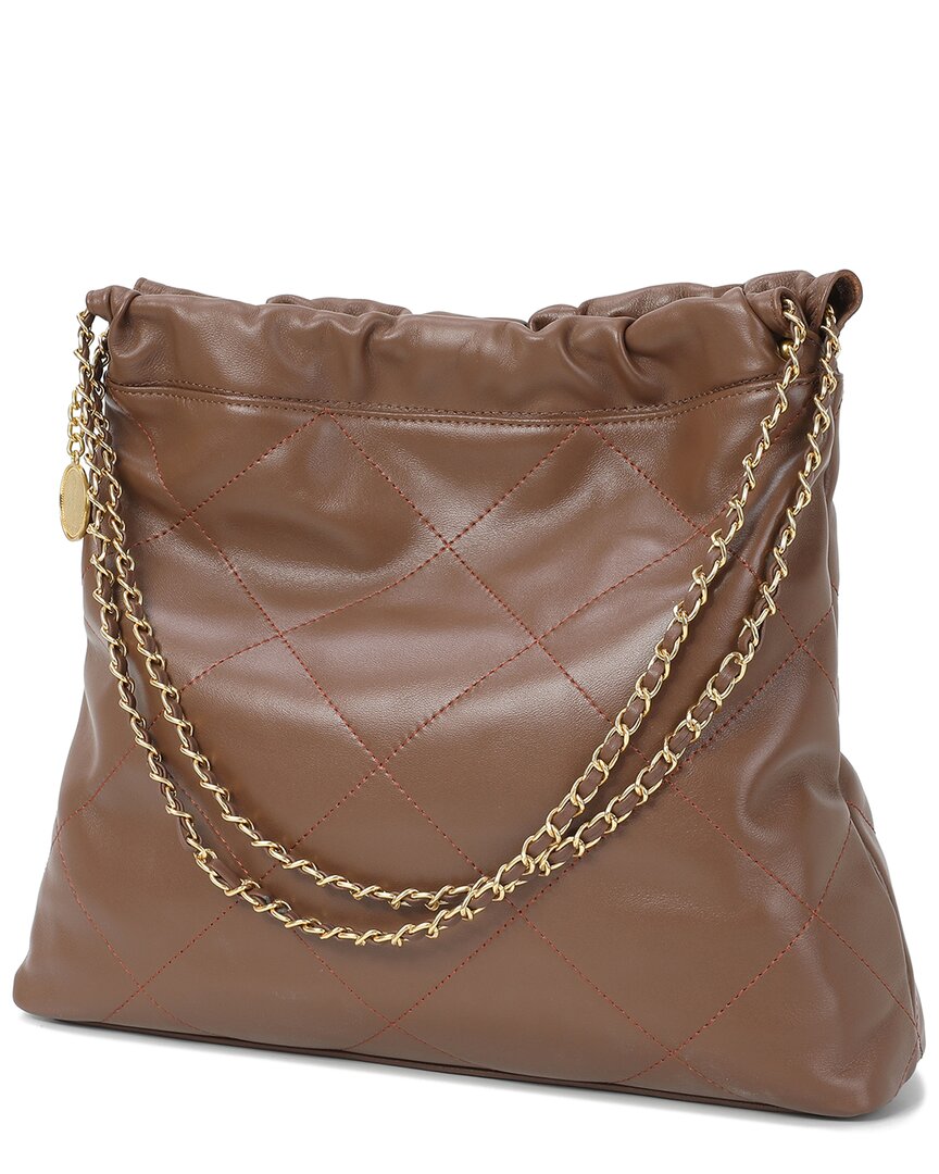 Tiffany & Fred Paris Quilted Leather Tote In Brown