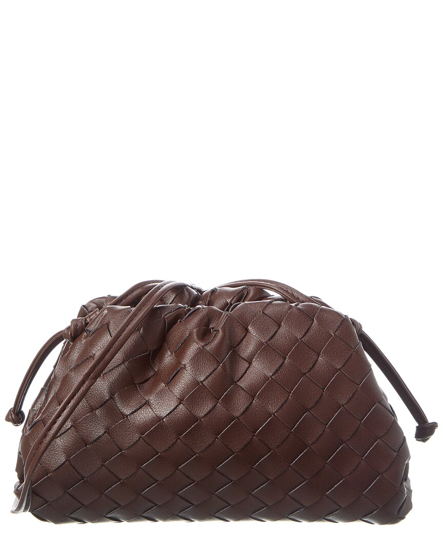 Tiffany & Fred Paris Woven Metallic Leather Pouch In Brown
