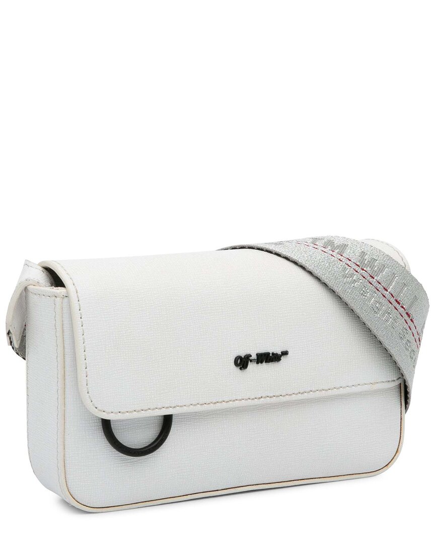 Off-white Leather Crossbody Bag In White