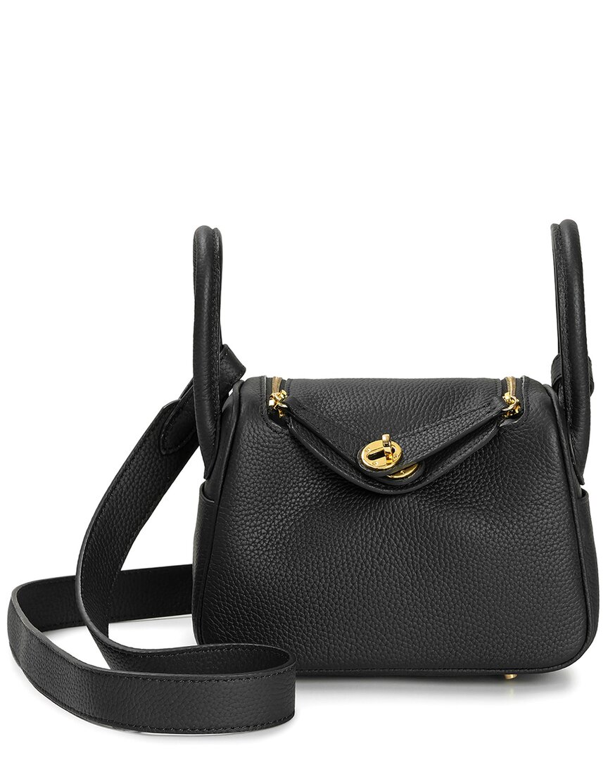 Tiffany & Fred Paris Mini Leather Satchel In Black