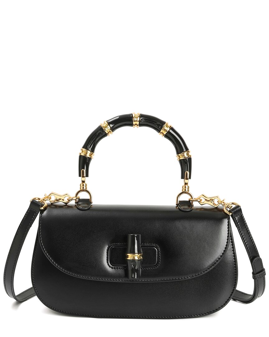 Tiffany & Fred Paris Smooth Leather Top-handle Shoulder Bag In Black