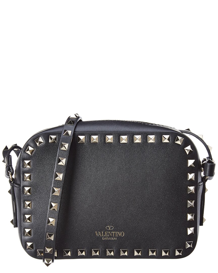 VALENTINO, Rockstud Leather Camera Bag in Black