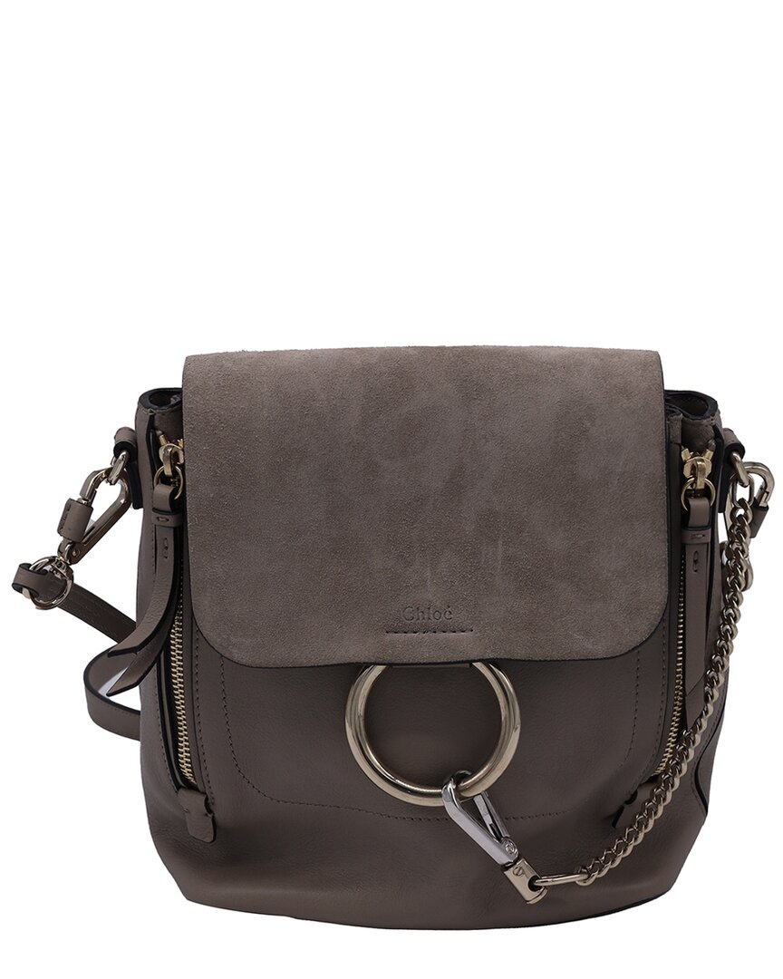 Chloé Grey Leather Medium Faye Backpack (authentic Pre-loved)