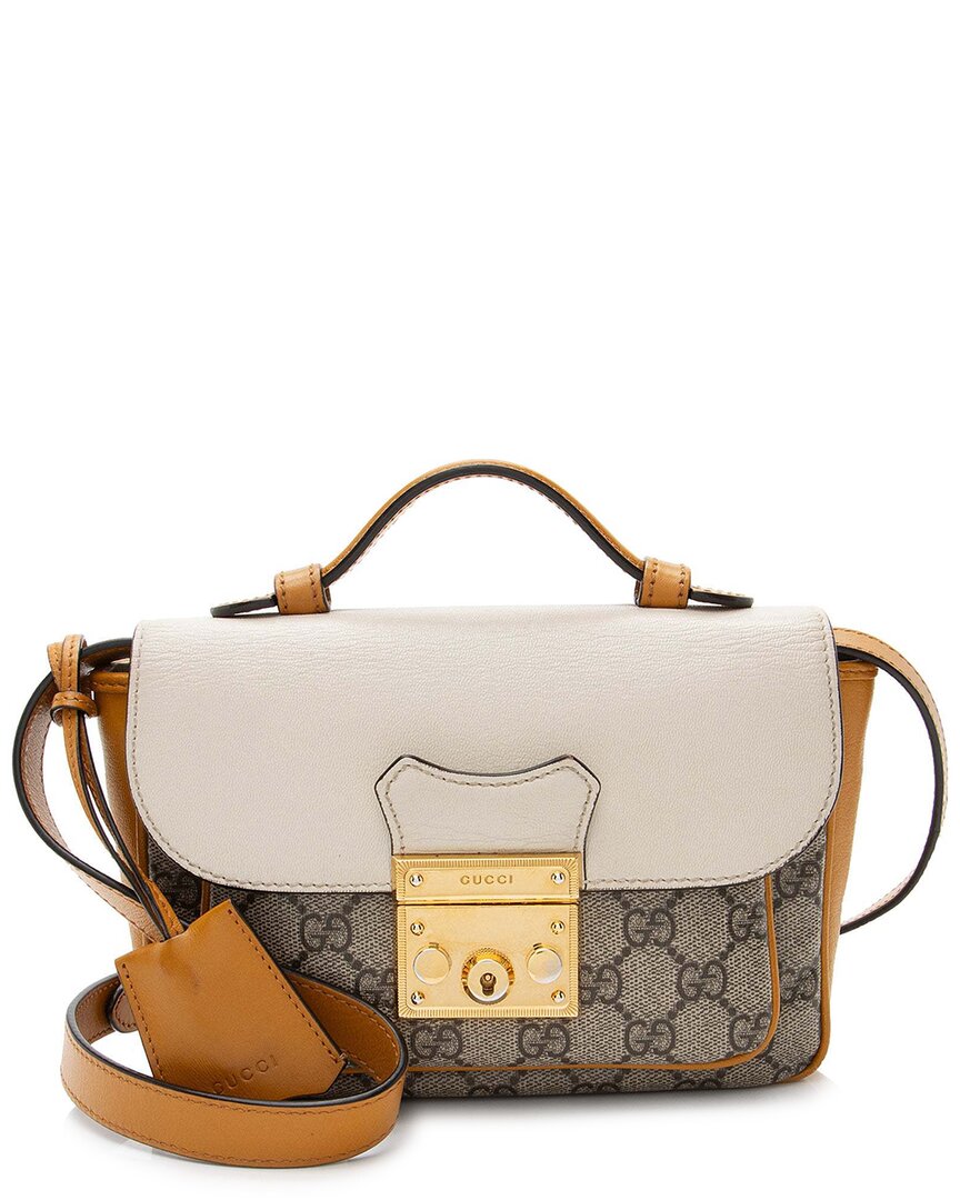 Gucci Brown Gg Supreme Canvas Padlock Mini Crossbody (authentic Pre-loved) In Multi