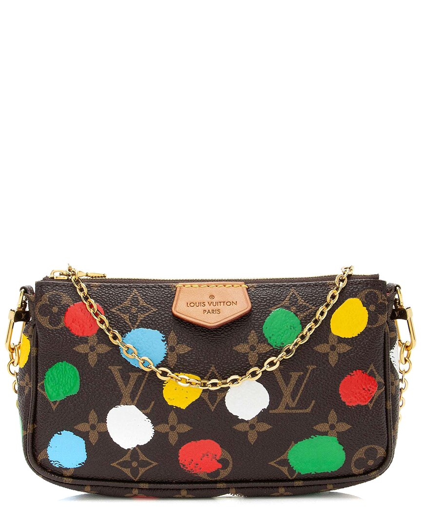 Pre-owned Louis Vuitton Brown Monogram Canvas Dots X Yk Small Pochette Accessoires  (authentic Pre-loved)