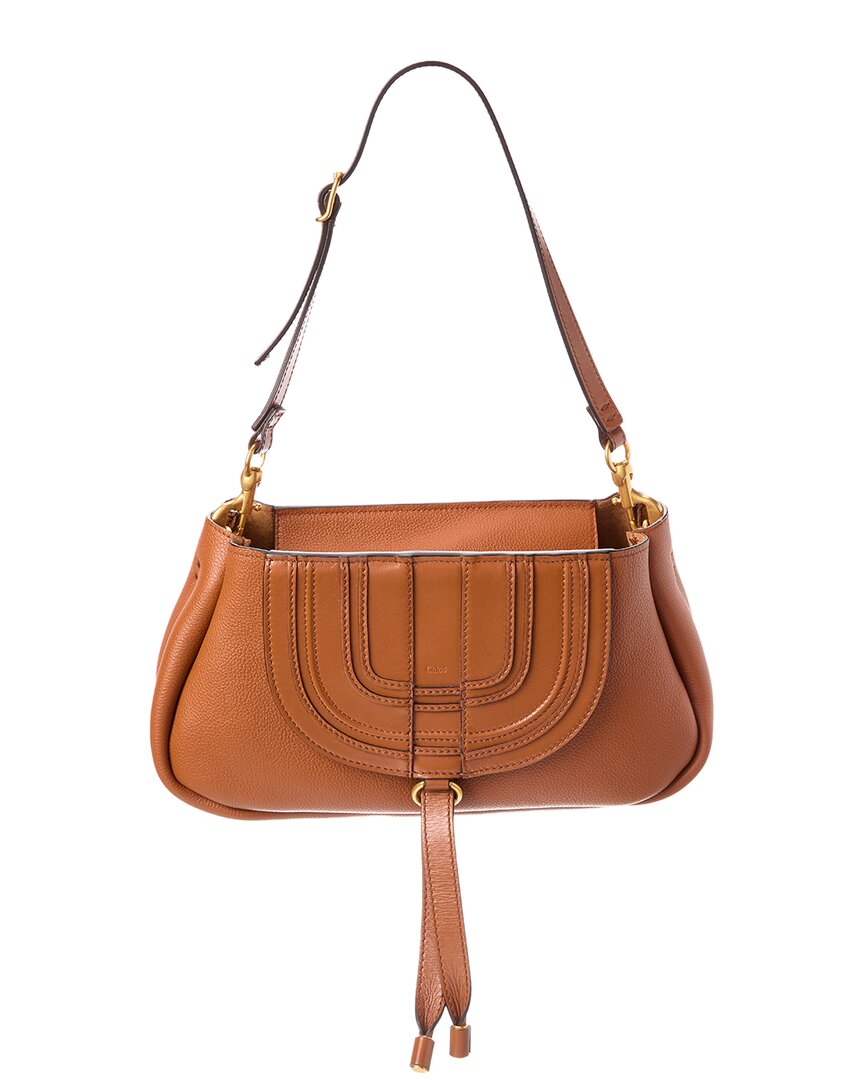 Chloé Marcie Leather Shoulder Bag In Brown