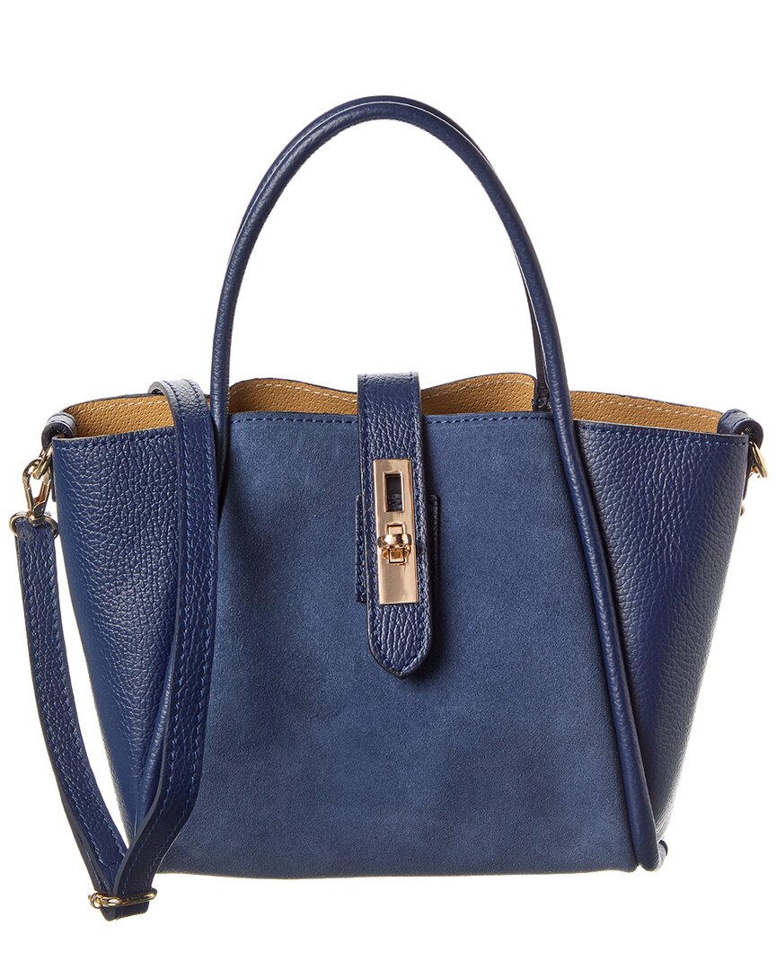 Persaman New York Tate Leather & Suede Tote In Blue