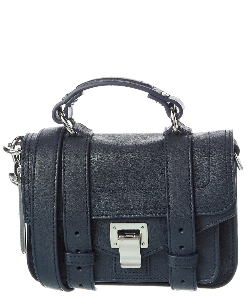 Shop Proenza Schouler Ps1 Micro Leather Shoulder Bag In Blue