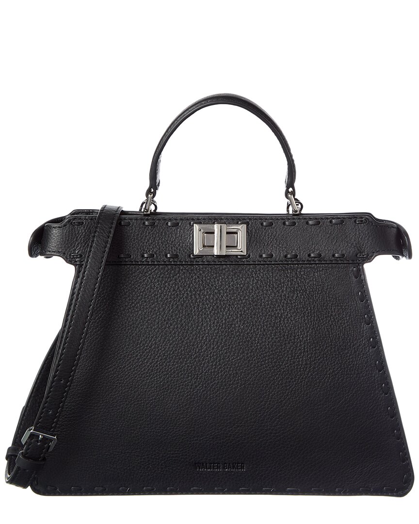 Walter Baker Reed Leather Satchel In Black
