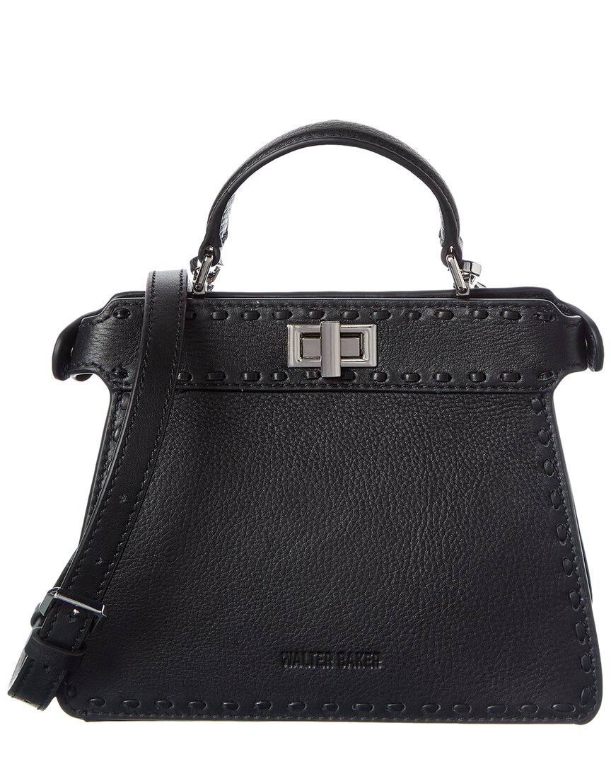 Walter Baker Reed Mini Leather Satchel In Black