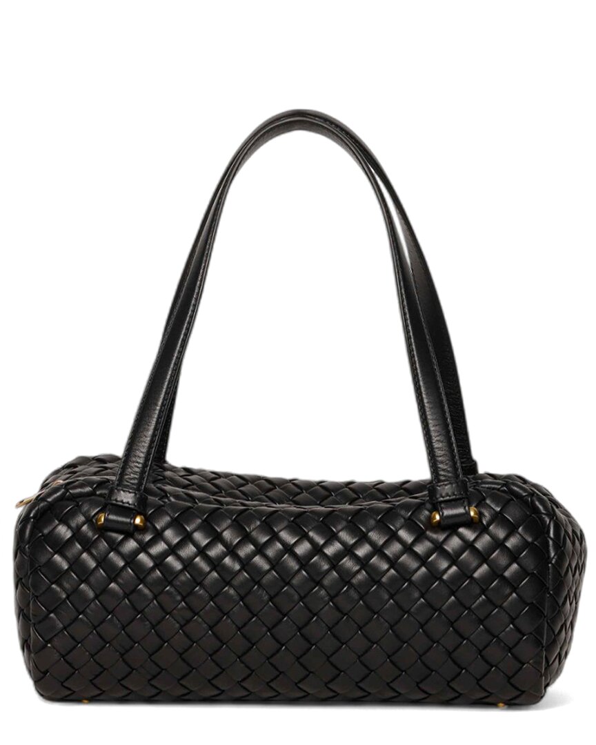Walter Baker Lyla Leather Barrel Shoulder Bag In Black