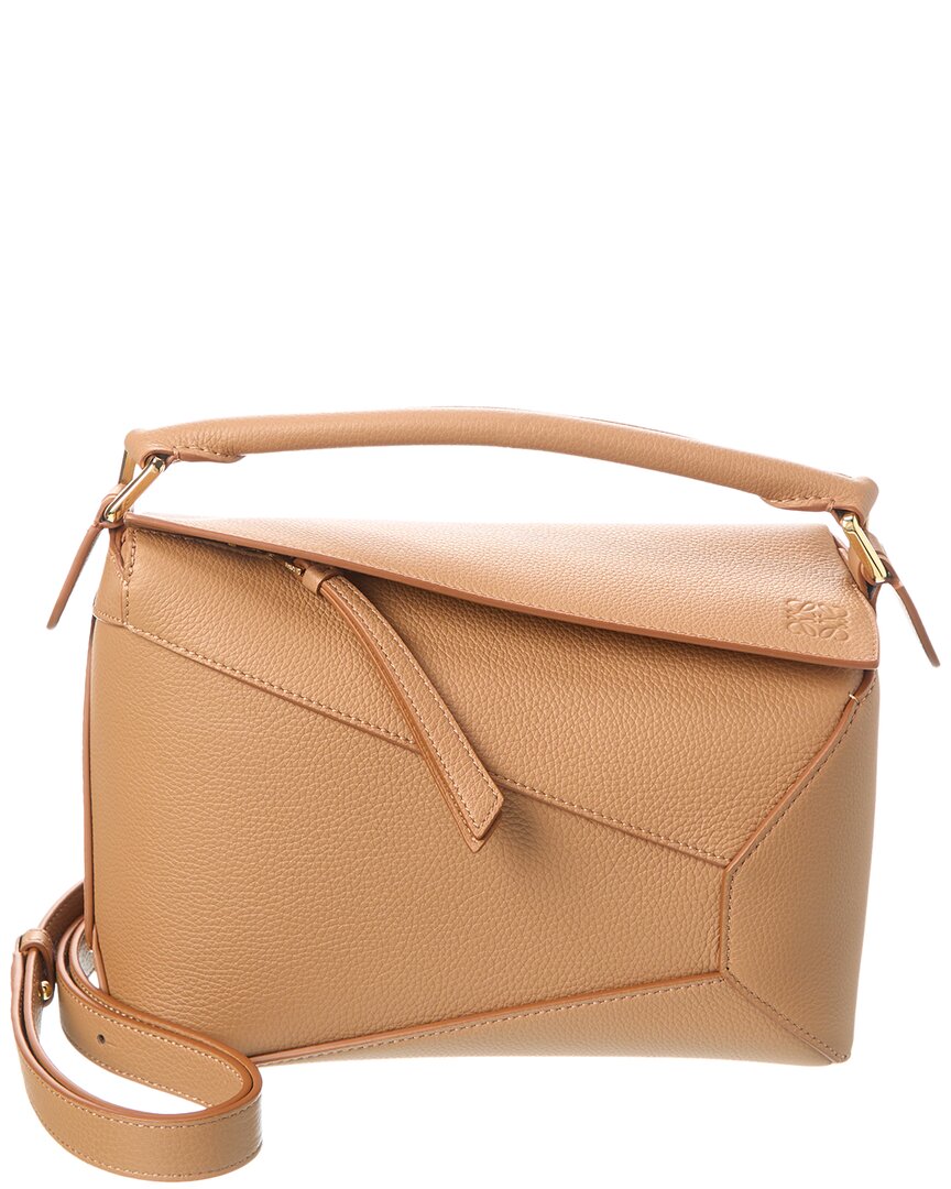 Loewe Puzzle Small Leather Shoulder Bag In Brown