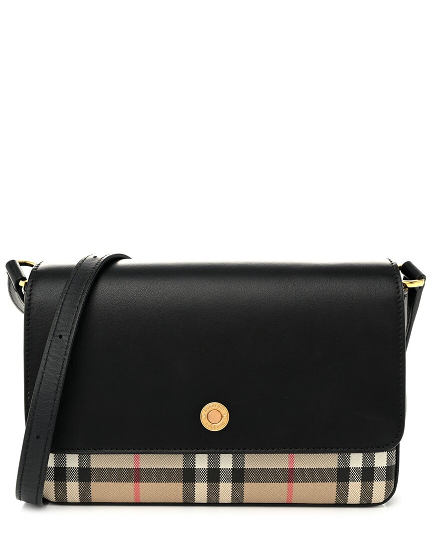 Burberry Black Vintage Check Canvas New Hampshire Bag (authentic Pre-loved)