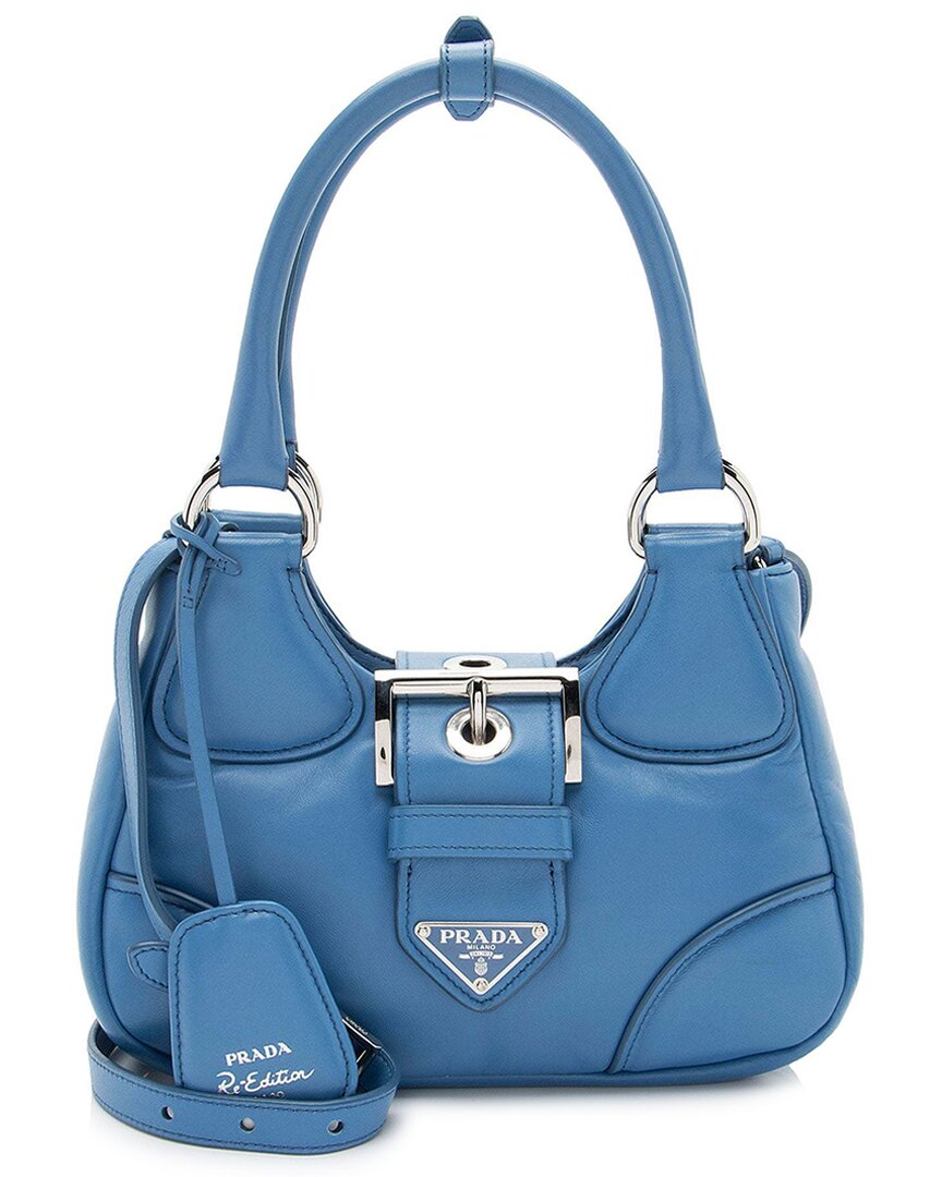 Prada Blue Padded Nappa Calfskin Re-edition 2002 Mini Moon Bag (authentic Pre-  Loved)