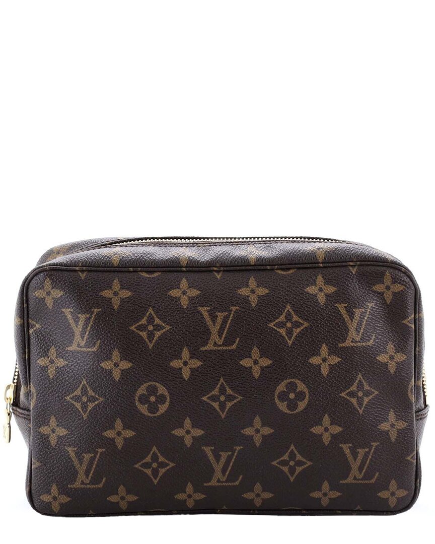 Pre-owned Louis Vuitton Brown Monogram Canvas Trousse Toiletry Pouch 23 (authentic Pre-  Loved)