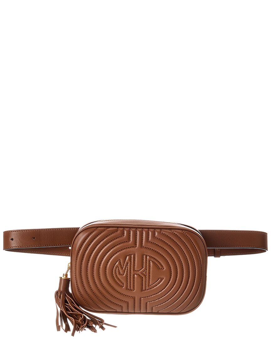 Michael Kors Collection Leather Belt Bag In Brown
