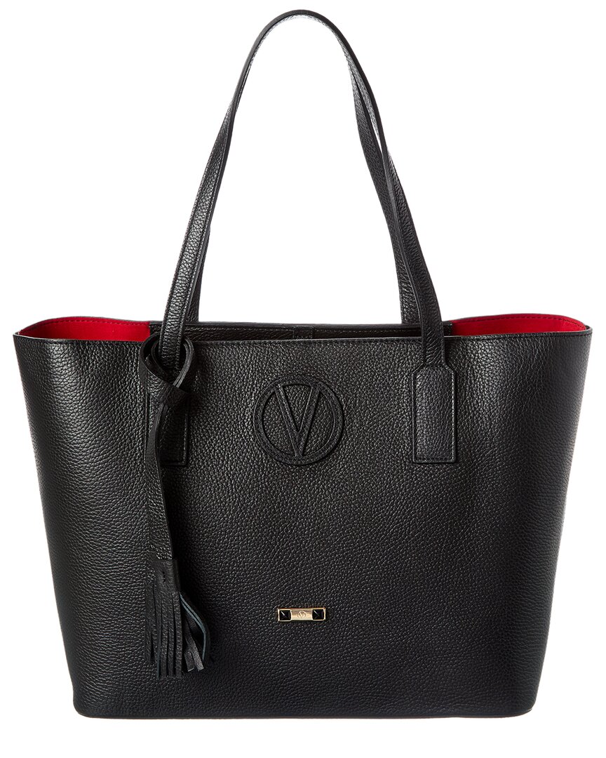 Valentino By Mario Valentino Soho Medallion Leather Tote In Black