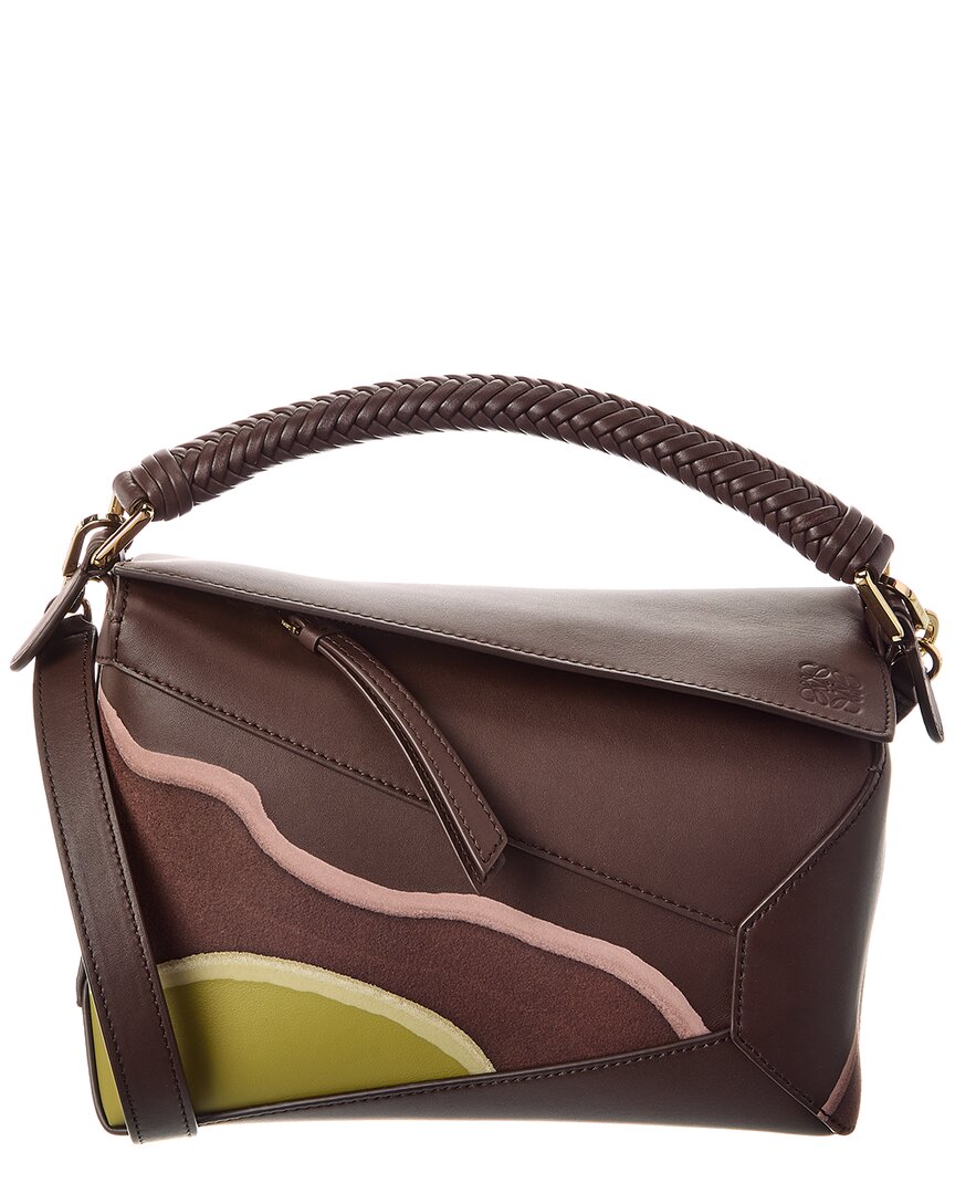 Loewe Puzzle Edge Small Leather Sholder Bag In Multi