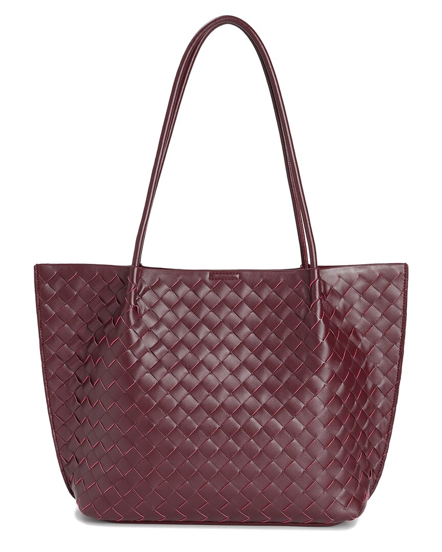 Tiffany & Fred Paris Hand-woven Leather Large Tote In Purple