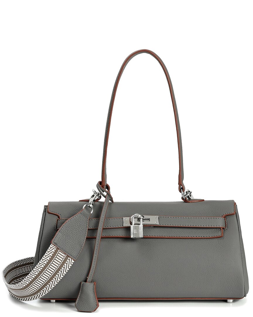 Tiffany & Fred Paris Top-grain Leather Shoulder Bag In Brown