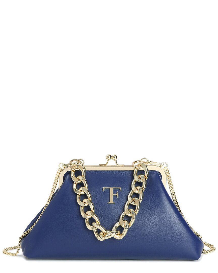 Tiffany & Fred Paris Iconic Frame Leather Bag In Blue