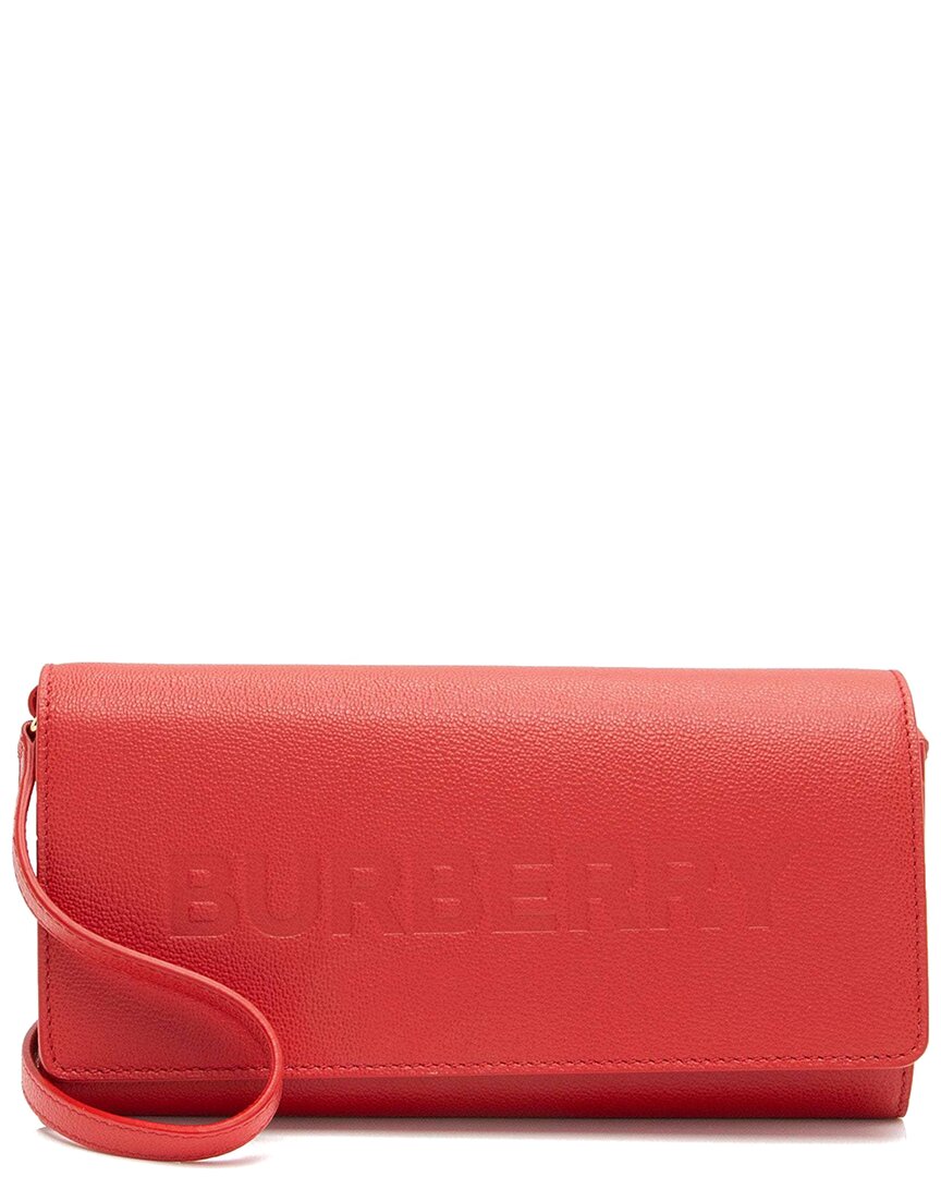 Burberry Red Leather Henley Crossbody (authentic Pre-loved) In Red