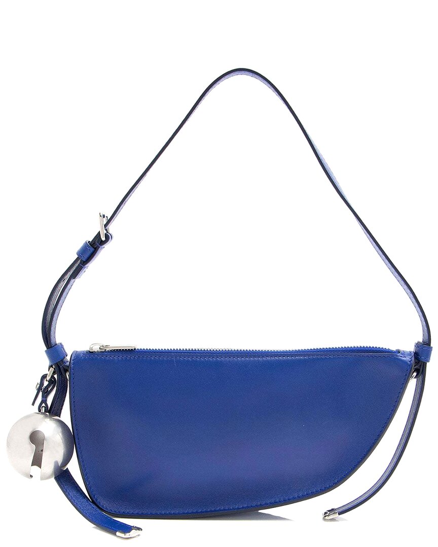 Burberry Blue Leather Shield Mini Shoulder Bag (authentic Pre-loved) In Blue