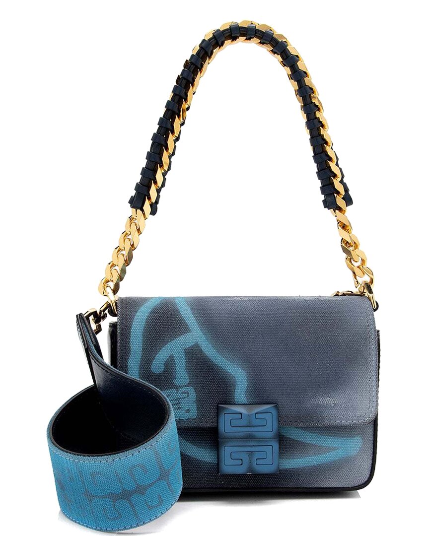 Givenchy Blue Canvas X Chito Graffiti Effect 4g Small Shoulder Bag (authentic  Pre-loved)