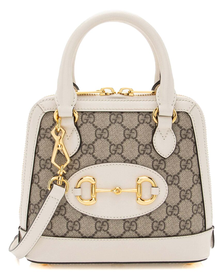 Gucci Brown Gg Supreme Horsebit 1955 Mini Satchel (authentic Pre-loved)