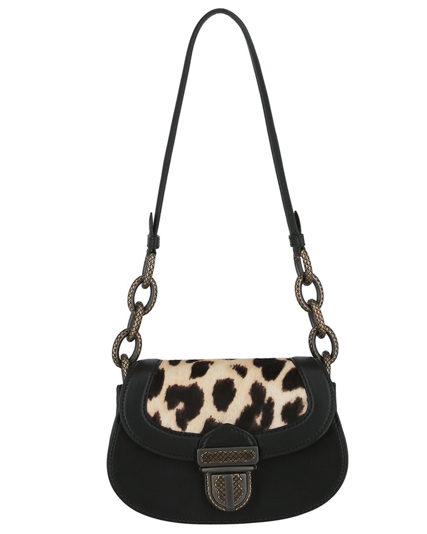 BOTTEGA VENETA UMBRIA ANIMAL PRINT LEATHER SHOULDER BAG