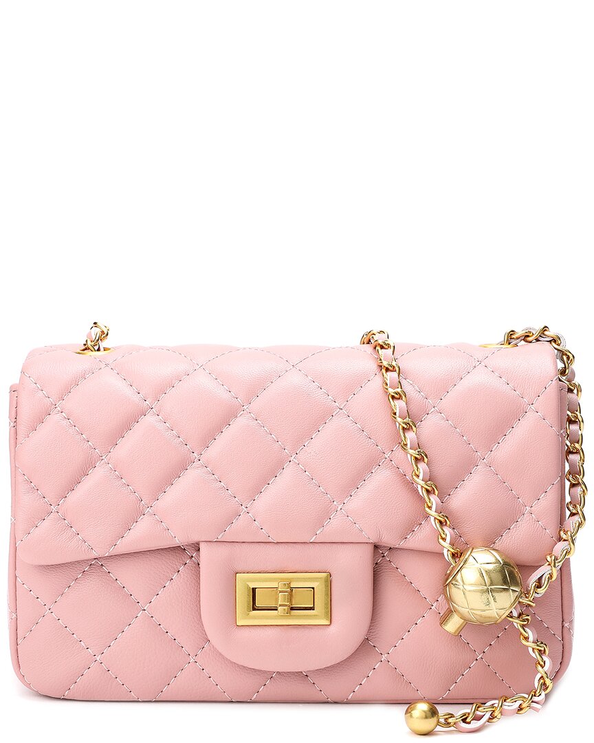 Shop Tiffany & Fred Paris Quilted Sheepskin Leather Crossbody In Pink