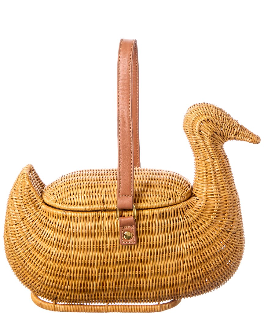 Serpui Josh Duck Mini Basket Bag In Sand