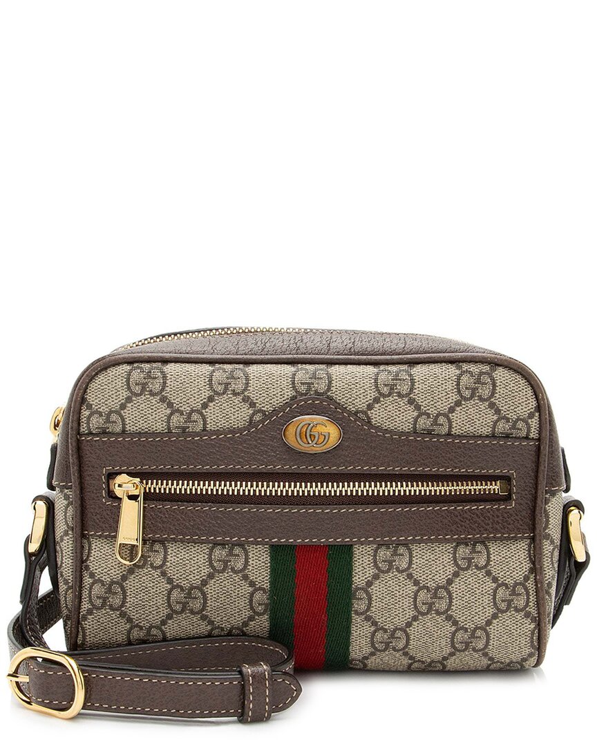 Gucci Beige Gg Supreme Canvas Ophidia Mini Shoulder Bag (authentic Pre-loved)