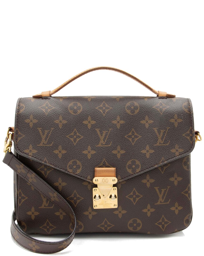 Pre-owned Louis Vuitton Brown Monogram Canvas Pochette Metis (authentic Pre-loved)