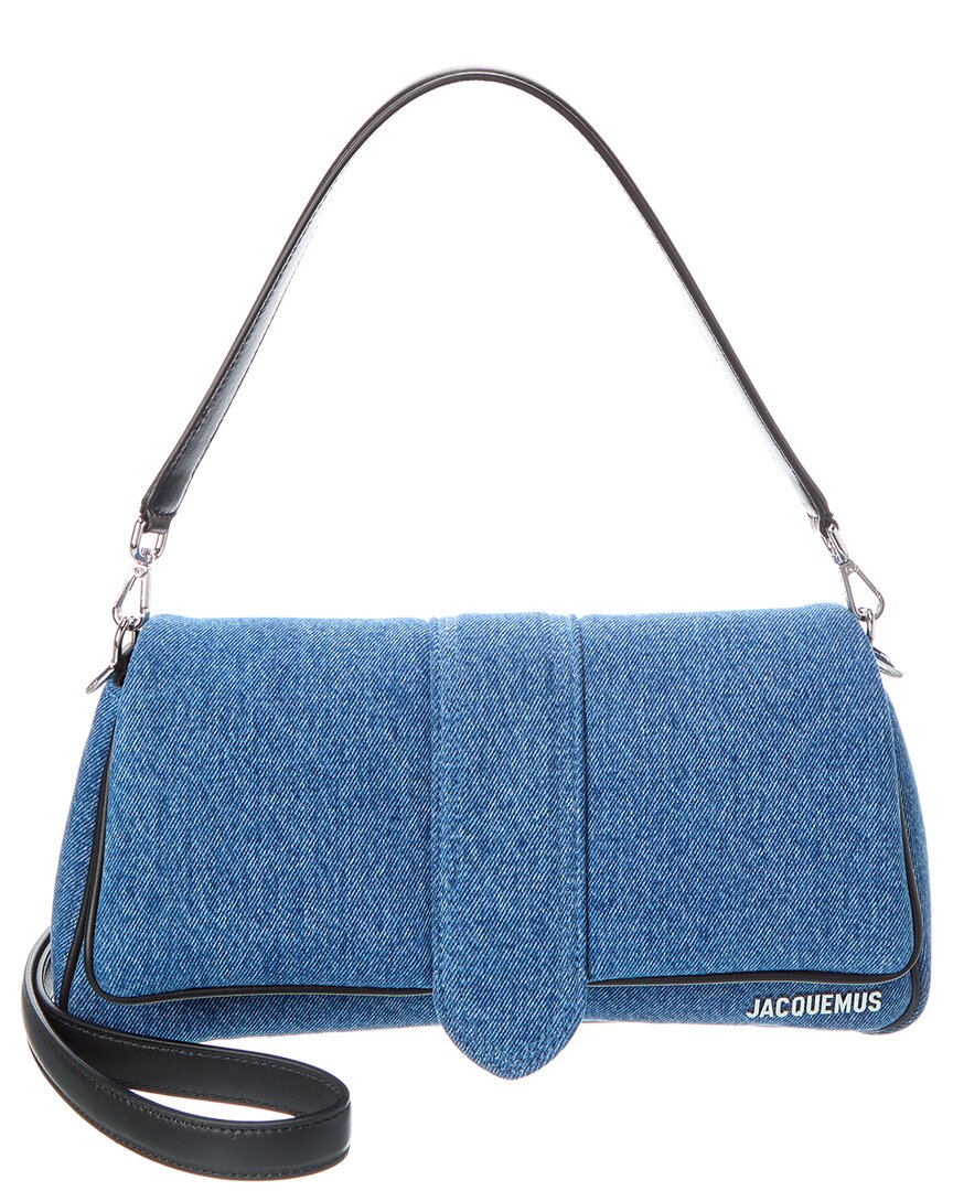 Jacquemus Le Bambinou Denim & Leather Shoulder Bag In Blue