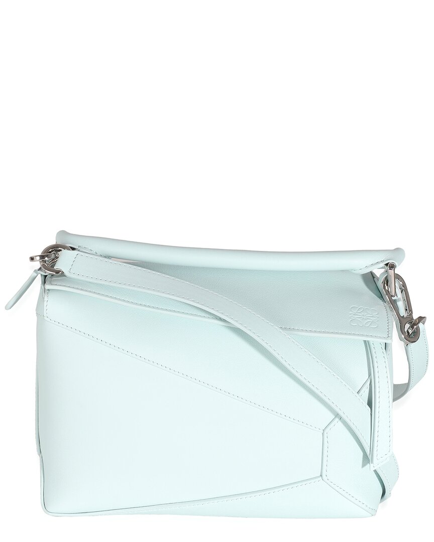 Loewe Blue Leather Small Puzzle Edge Bag (authentic Pre-loved) In Blue