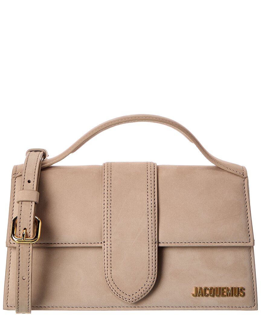 Jacquemus Bambino Large Suede Shoulder Bag In Pink