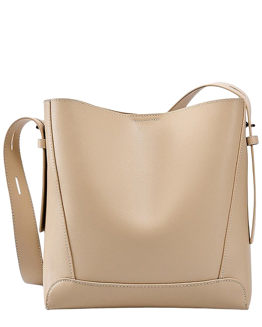 Adele Berto Leather Shoulder Bag In Smoke Grey