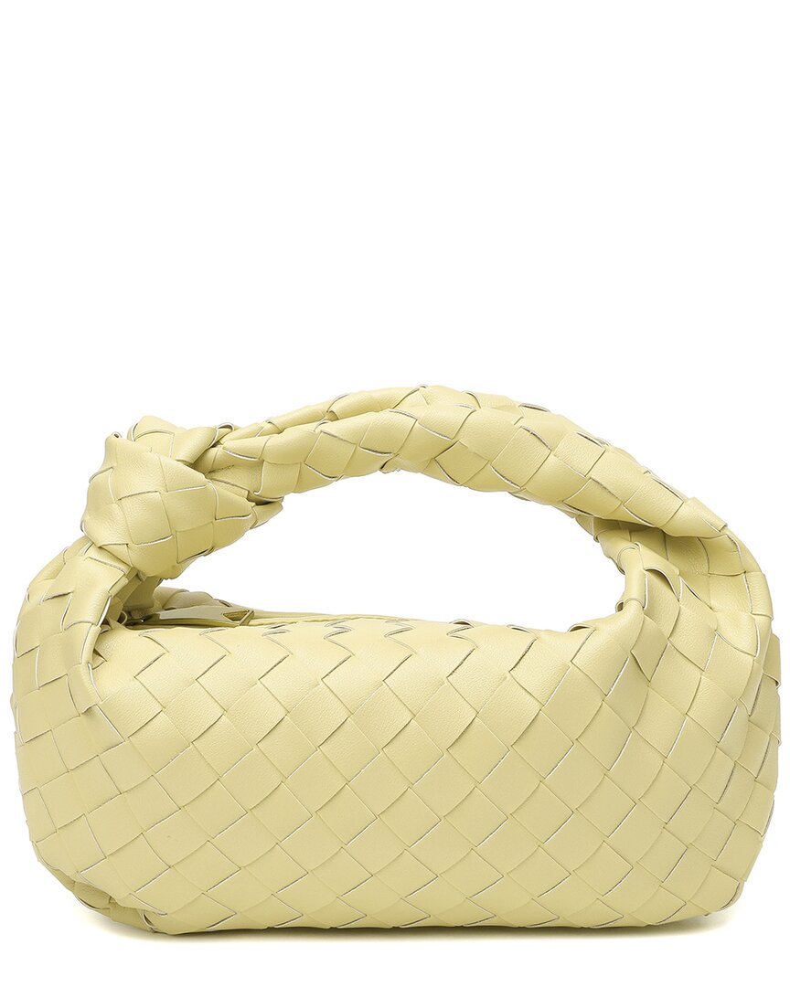 Tiffany & Fred Paris Woven Leather Pouch In Yellow