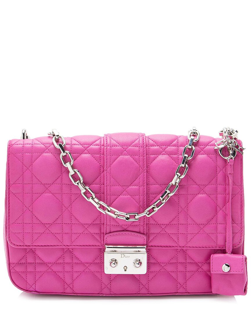 Dior Cannage Lambskin Miss Promenade Medium Flap Bag (authentic Pre-loved) In Red