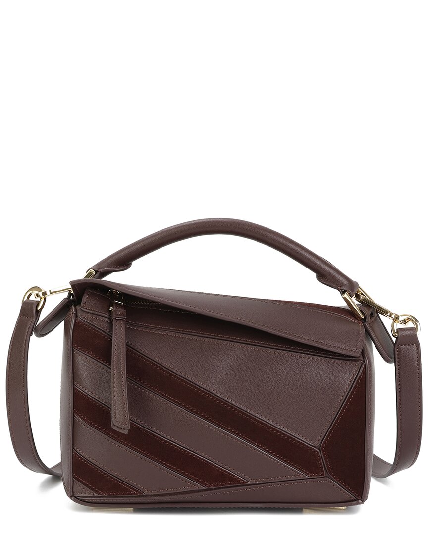 Tiffany & Fred Paris Geometric Leather Satchel In Brown