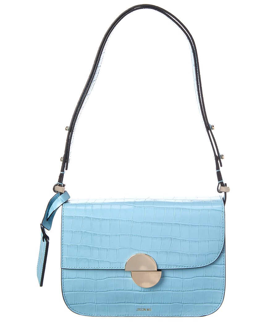 Jason Wu Croc-embossed Leather Shoulder Bag In Blue