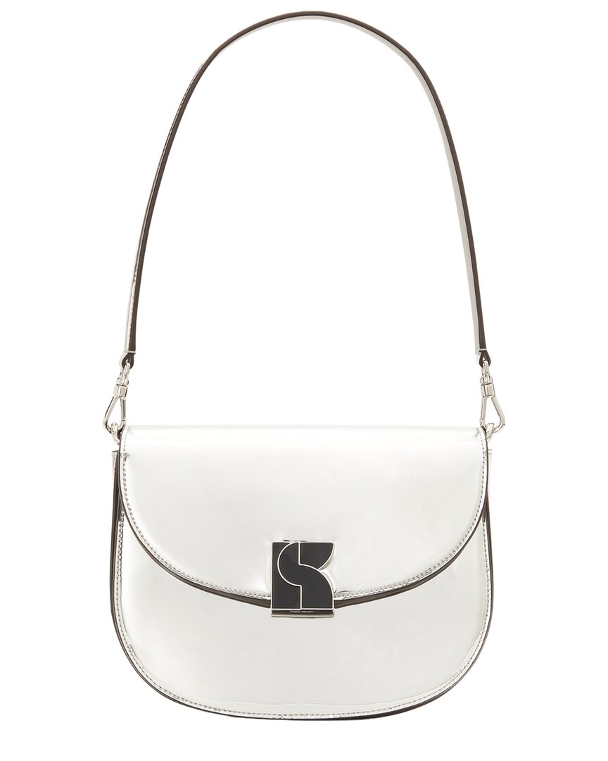 Kate Spade New York Dakota Metallic Leather Saddle Bag In White